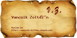 Vancsik Zoltán névjegykártya