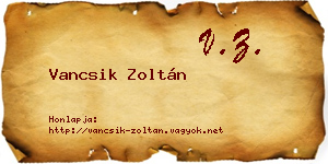 Vancsik Zoltán névjegykártya
