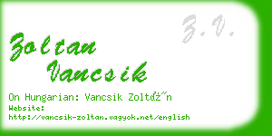 zoltan vancsik business card